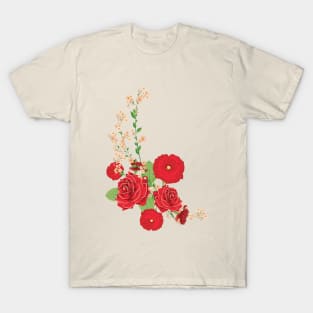 Red Roses and Poppies Ornament T-Shirt